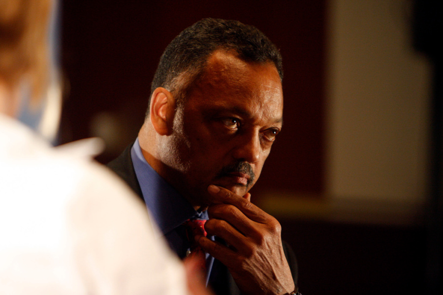 Jesse Jackson in a moment of reflection after Barack Obama Speaks