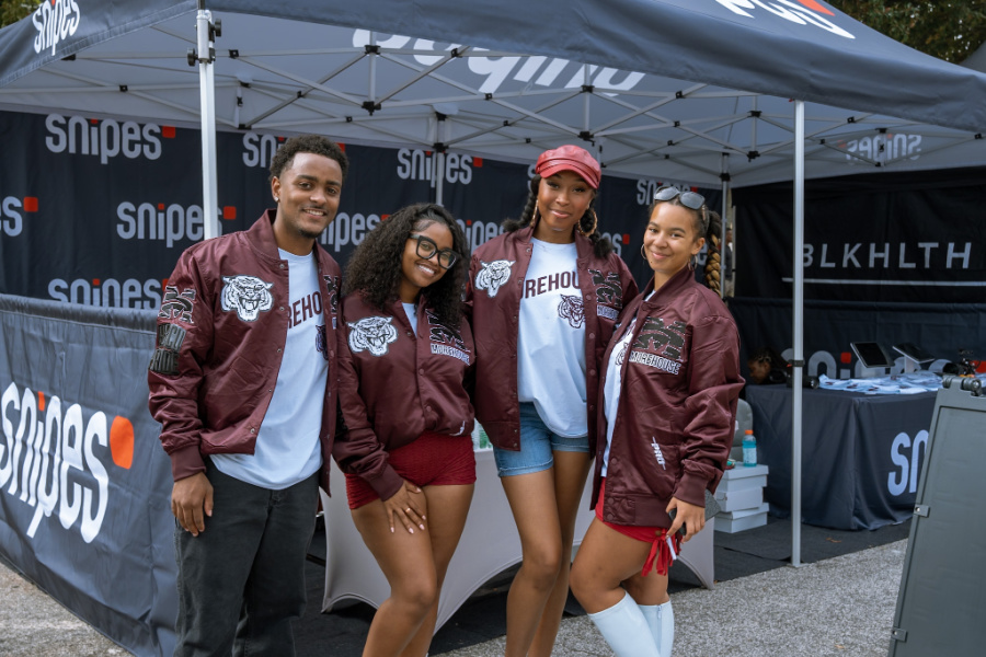 Morehouse students wearing Snipes Streetware