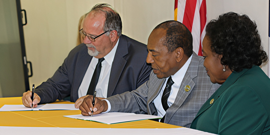 Wilberforce University and MacAir Aviation signing ceremony