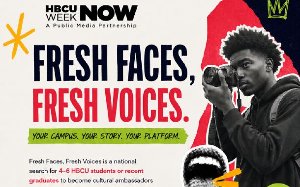 Fresh Faces. Fresh Voices call to action  poster