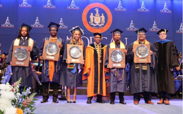 Senator-Raphael-Warnock-and-Dean-Emeritus-DeWayne-Wickham-receive-honorary doctoral-degrees-Morgan-State
