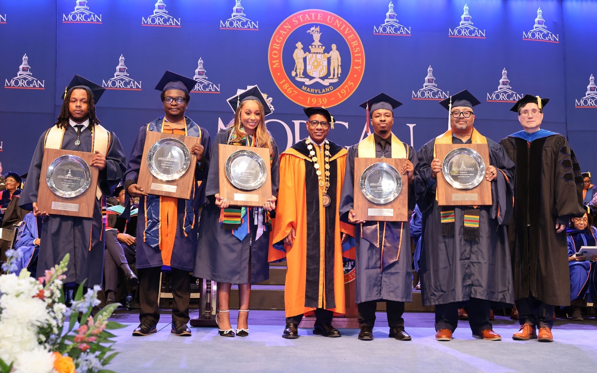 Senator-Raphael-Warnock-and-Dean-Emeritus-DeWayne-Wickham-receive-honorary doctoral-degrees-Morgan-State