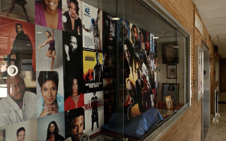 Chadwick A. Boseman giving a speech at Howard University